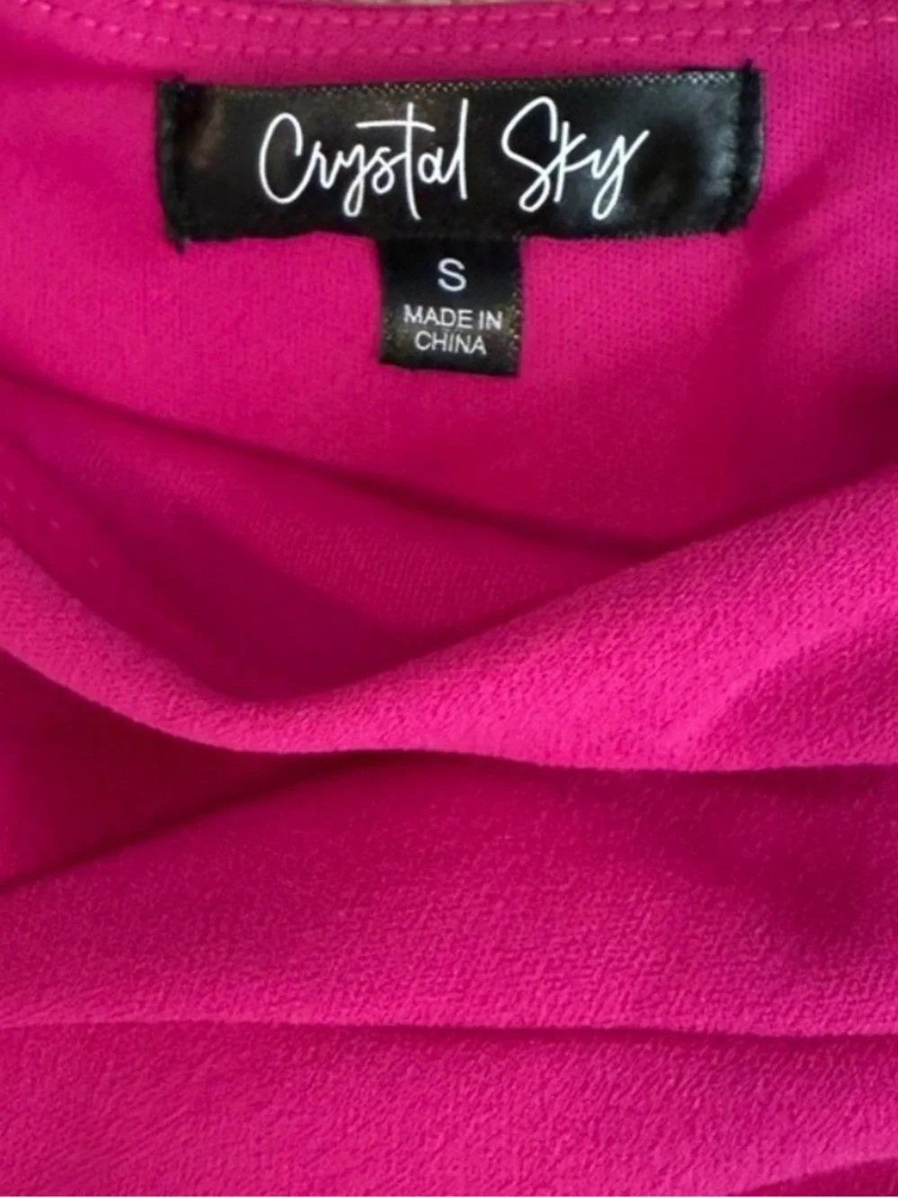 Crystal Sky Hot Pink Open Back Wide Leg Jumpsuit Small - Picture 3 of 5